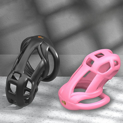 Chastity Men's Lock Chaste Vessel Black Light Pvc Penile Ring Snap Ring Multi Size Cage SM Sex Toys BDSM 3D Invisible Lock