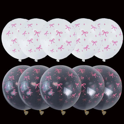 10pcs Pink Bow Cupcake Topper Pink Bow Birthday Decor Coquette Themed Party Decoration Bridal Shower Cake Topper Bow Party De
