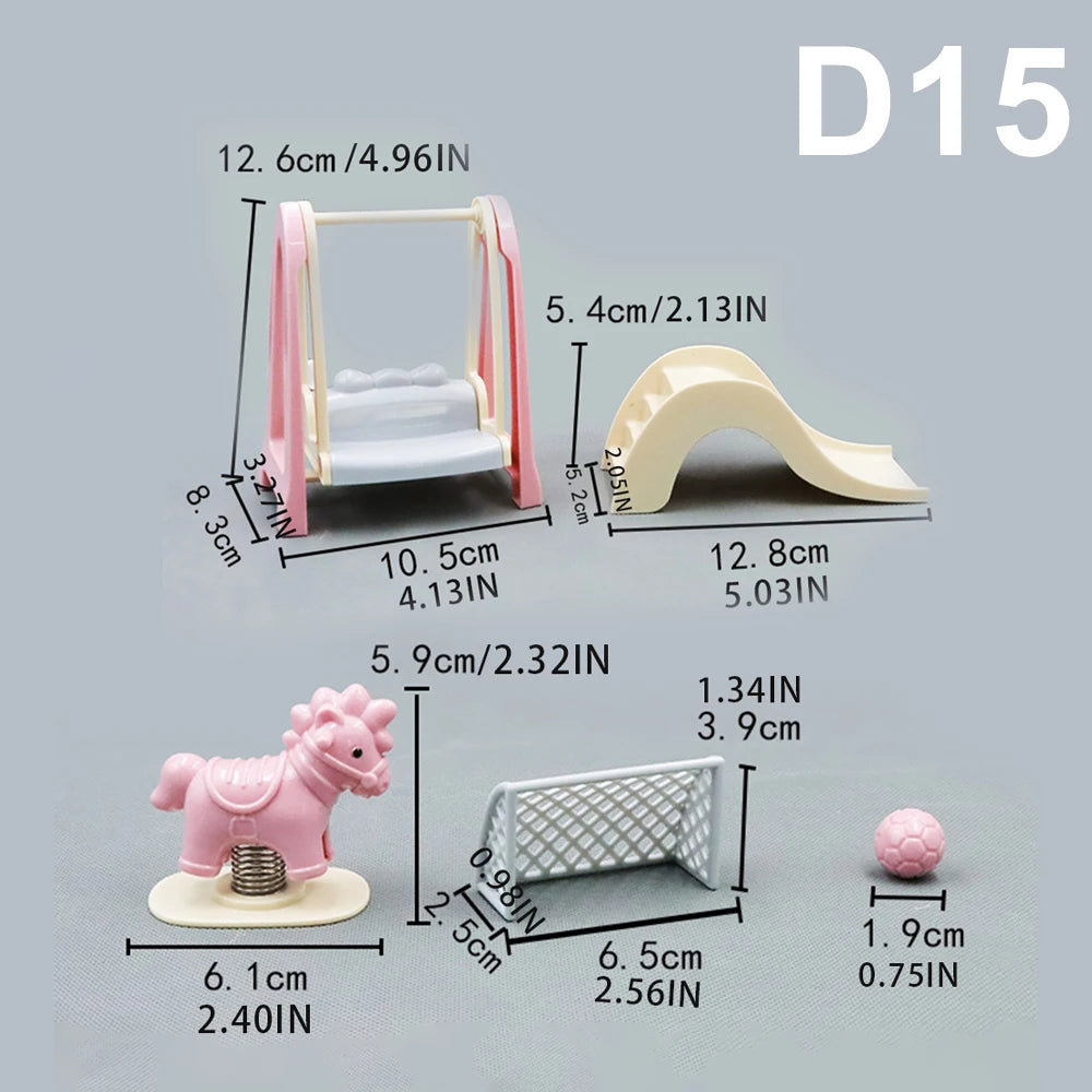 1:12 Miniature Furniture Forest Family Kitchen Toy Dining Table Dollhouse Accessories Bathroom Pretend Play For Girl Gifts To