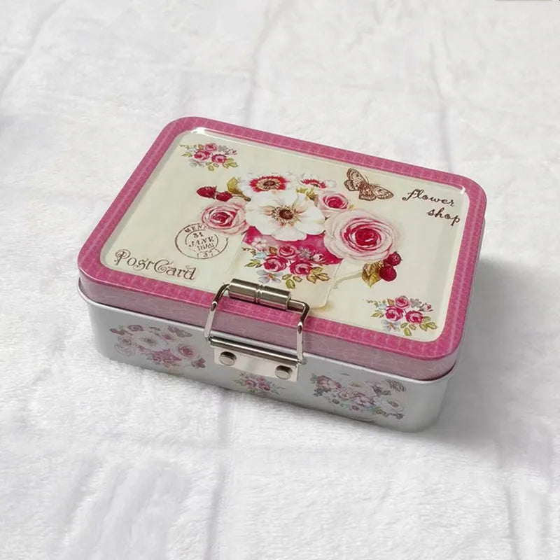 Vintage Metal Storage Canister with Lid – Durable Cookie & Candy Box, Aesthetic Organizer, Ideal Gift for All Occasions - bla
