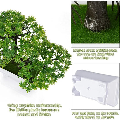 Artificial Plants Bonsai Simulated Tree Potted Fake Flowers Table Porch Potted Ornaments Home Wedding Decor Housewarming Gift
