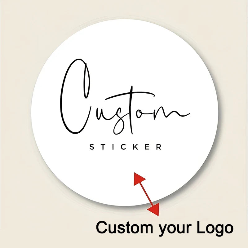 Customizable Photo Stickers with Multicolor Logos - Durable Waterproof Labels for Events & Corporate Gifts