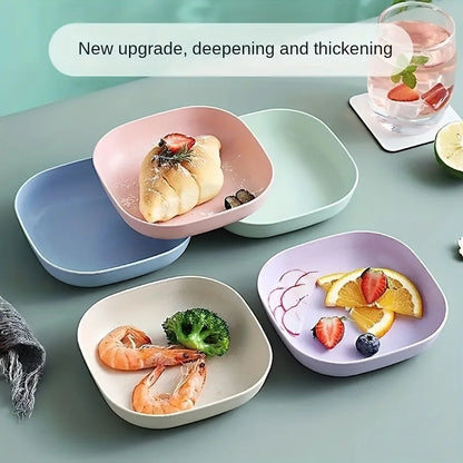 10pcs Set Reusable Fruit & Dessert Plates - Washable, Multifunctional Snack Dishes with Built-In Base for Bones & Candy - Ver