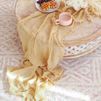 Semi-Sheer Gauze Table Runner Sage Cheesecloth Table Setting Dining Vintage Wedding Party Christmas Banquets Arches Cake Deco