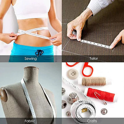 1/5/10Pcs 150cm/60-Inch Soft Body Measuring Ruler Tailor Tape Measure Centimeter Meter Sewing Measuring Tape in Random Colors