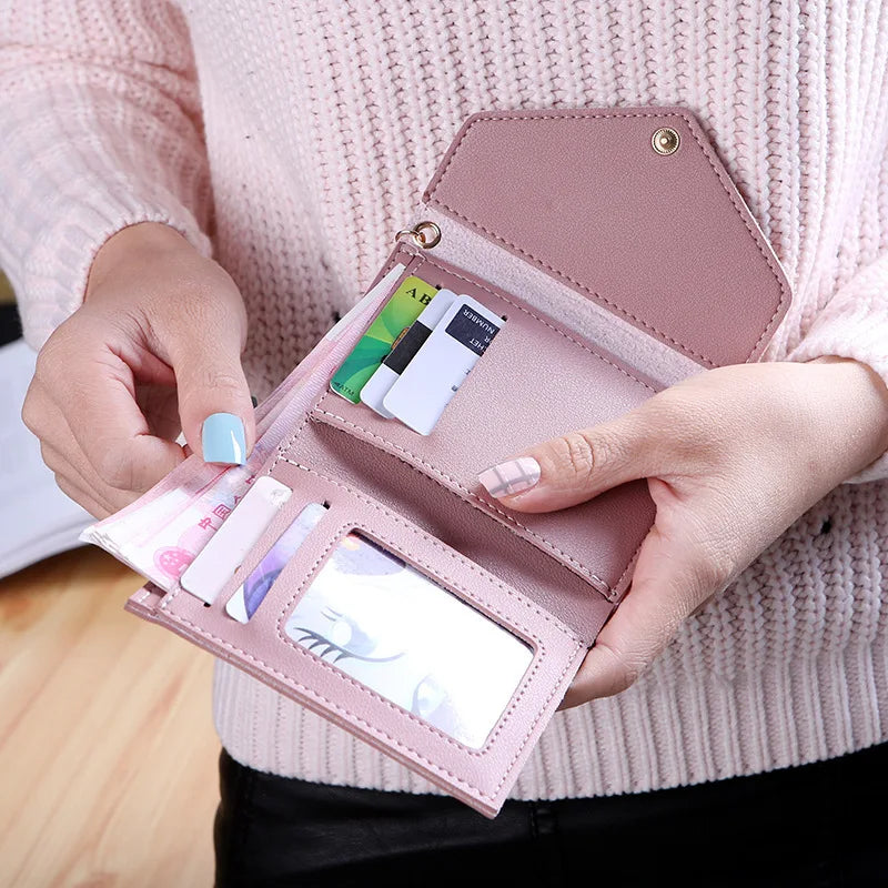 Fashion Short Women Wallets PU Leather Women Luxury Tassels Wallet Hasp Small Wallet Trend Coin Purse Ladies Card Holder Pouc