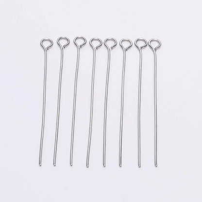 100pcs Stainless steel Eye Head Pins Metal Eye Pins For Jewelry Making Findings Diy Earrings Pendant Jewelry Pins Supplies
