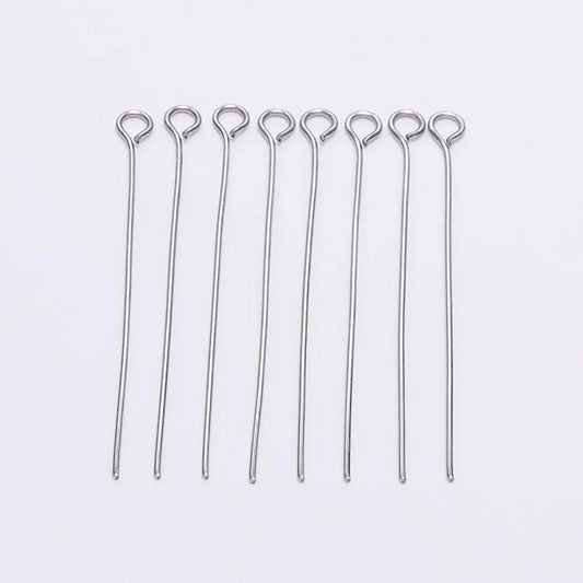 100pcs Stainless steel Eye Head Pins Metal Eye Pins For Jewelry Making Findings Diy Earrings Pendant Jewelry Pins Supplies