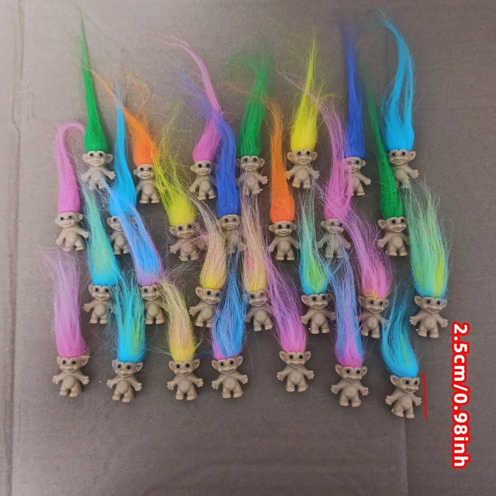 Troll Dolls, Vintage Trolls Lucky Doll Figures, Chromatic Adorable Cute Little Guys Collection, Party Favors,Christmas,Hallow