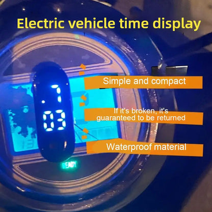 Digital Time Display For Motorcycle Electric Scooter Portable Electronic Watch Waterproof Luminous Digital Display LED Clock