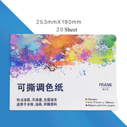 Artist Disposable Tear-Off Palette Paper Paint Palette Paper Pad for Artist Gouache Acrylic Oil Painting Watercolor Art Suppl
