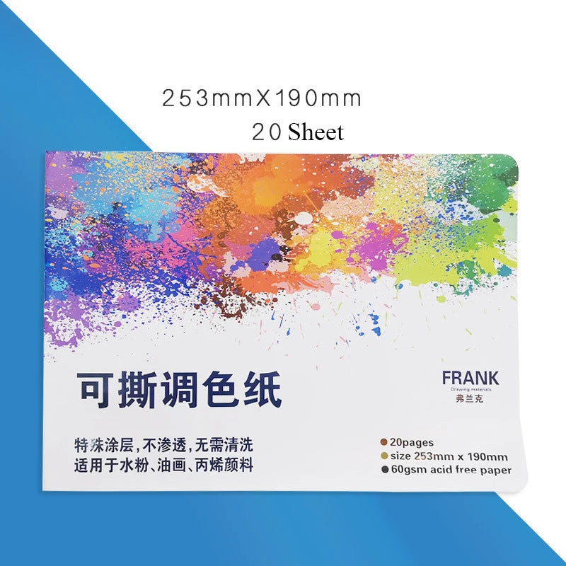 Artist Disposable Tear-Off Palette Paper Paint Palette Paper Pad for Artist Gouache Acrylic Oil Painting Watercolor Art Suppl