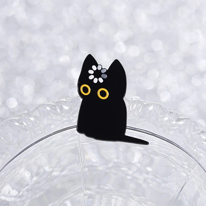 Cartoon Cat Nails, Black Cat Void Loading Enamel Pin, Cute Cat Brooch, Fun Animal Jewelry, Quirky Fashion Accessory, Gifts fo