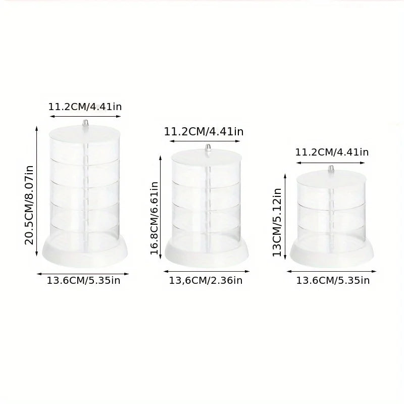 3/4/5-Layer Rotating Jewelry Organizer - Plastic Multi-Tier Storage Box, Transparent Hair Ring Display for Dressing Table
