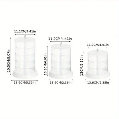 3/4/5-Layer Rotating Jewelry Organizer - Plastic Multi-Tier Storage Box, Transparent Hair Ring Display for Dressing Table