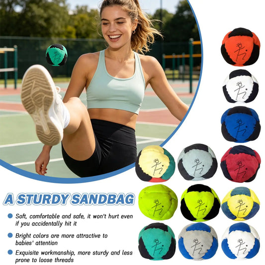 DirtBag Hacky Sacks Ball,Assorted Hacky Sack Footbag Bulk Hand-Made Sand Filled for Adults, Juggling Balls for Party &Trainin