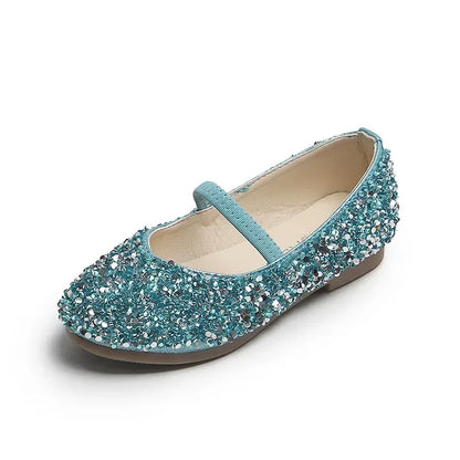 2026 Spring 1 to 12 years old girls dress shoes Beauty Pointed Toe Teen Girl Leather Shoes Bling Princess Wedding Shoes F1213