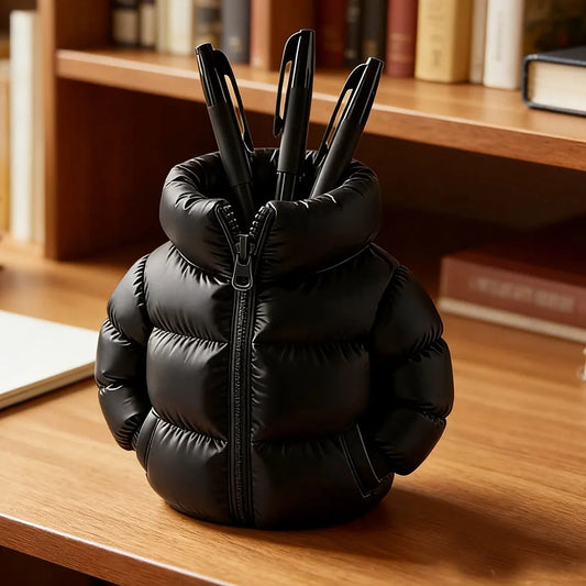 Cute 3D Printed Down Jacket Design Pen Holder Creative Storage Desk Decoration Creative Desktop Storage Organizer