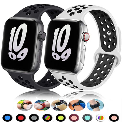 Sport Strap for Apple Watch Band 46mm 44mm 40mm 42-38-41mm 45mm Breathable Bracelet iWatch Series 10 9 8 7 6 SE 5 3 Ultra 2 4
