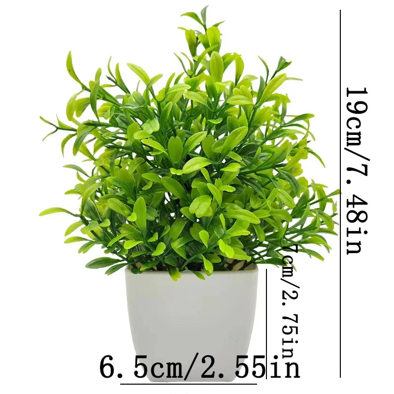 Artificial Bonsai Plant Window Sill Office Table Desktop Decoration Plastic Fake Plant Potted Home Decor - Floral