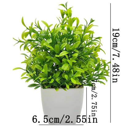 Artificial Bonsai Plant Window Sill Office Table Desktop Decoration Plastic Fake Plant Potted Home Decor - Floral