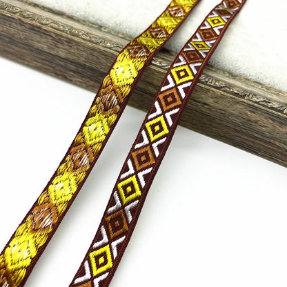 2 yards/lot 13mm Vintage Ethnic Embroidery Ribbon Lace Trim DIY Clothes Bag Accessories Embroidered Fabric - 16