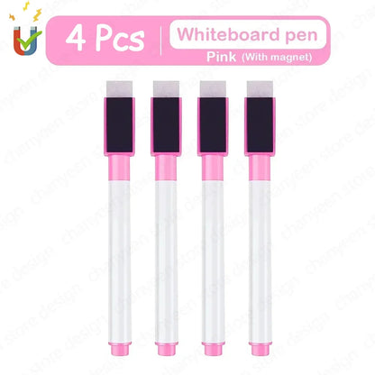 4/8Pcs Magnetic Erasable Whiteboard Pen Color Options Numbering Stationery Office Teaching Supplies for Blackboard Student No