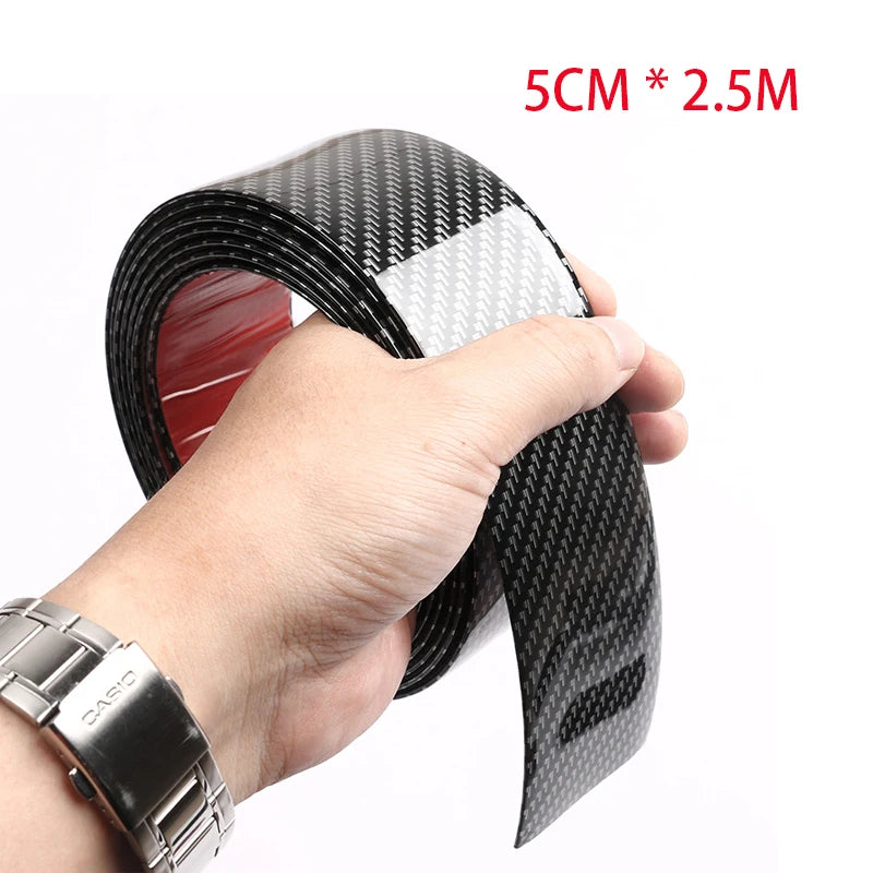 SEAMETAL Carbon Fiber Car Threshold Portector Moulding Strip Trim Bumper Strip Door Sill Film Anti Scratch Guards Car Sticker