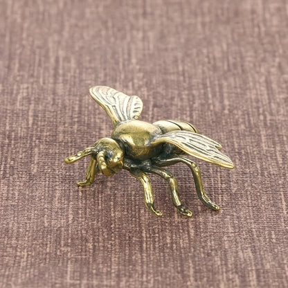 1pc Solid Brass Bee Statue Ornaments, Creative Antique TeaPot Statue Craft, Copperware Study Office Decor, Gifts Crafts Colle