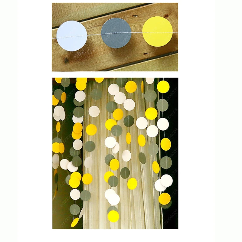 Macaron Colored Circle Garlands Decorations for Classroom Room Baby Shower Birthday Party Decor Wall Hanging Dots Paper Strin