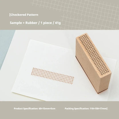 Journal GO Geometric Aesthetic Wooden Stamp Vintage Dot Gird Landscape Creative DIY Junk Journal Material Collage Stationery