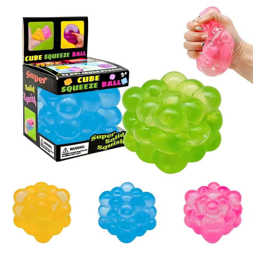 1Pc New three-dimensional candy kneading music adult Stress Relief Squeeze sensory Toys Decompression Simulation Cube Party G