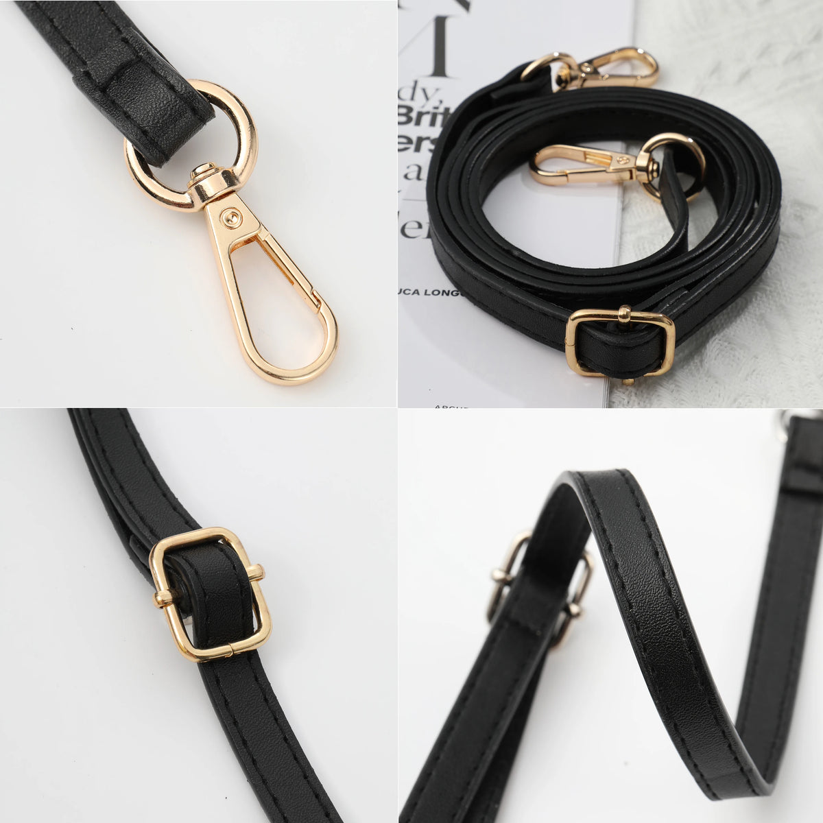 125CM Long PU Leather Bag Strap Accessories for handbags 1.2CM Wide Shoulder Bag Strap For crossbody Replacement Strap For Ba