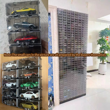 1/64 Acrylic Model Car Display Case Box DIY Assembly Storage Gift for Collectibles Multi-Layer Car Park (Without Car) 1/3/4/5