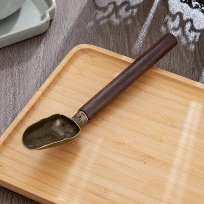 2/1pcs Vintage Ebony Tea Spoon Solid Wood Handle Teaspoon Retro Tea Shovel KongFu Tea Ceremony Accessories Teaspoon Gift