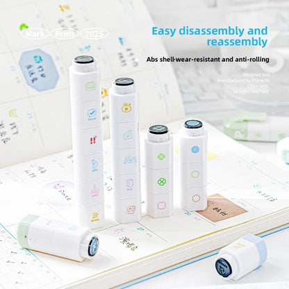 Cute To Do List Journal Stamp Set Pen Shape Detachable Ink Stamps Life Travel Week Heart Planner Diary Decorative Stamp Kid G