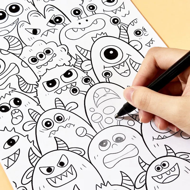 55 Randomly Different Interesting Patterns Including Exquisite Graffiti Patterns for Copying and Coloring Suitable for Art Gi
