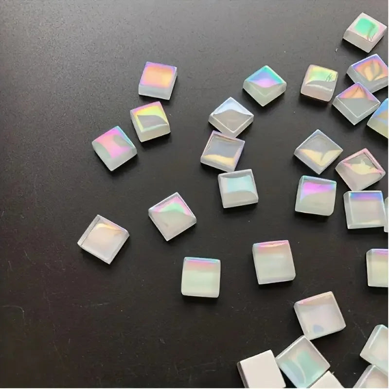 100pcs Colorful Metallic Gloss Mosaic DIY Material Particles Hand Painting Material Suitable for Creative Decoration Puzzle