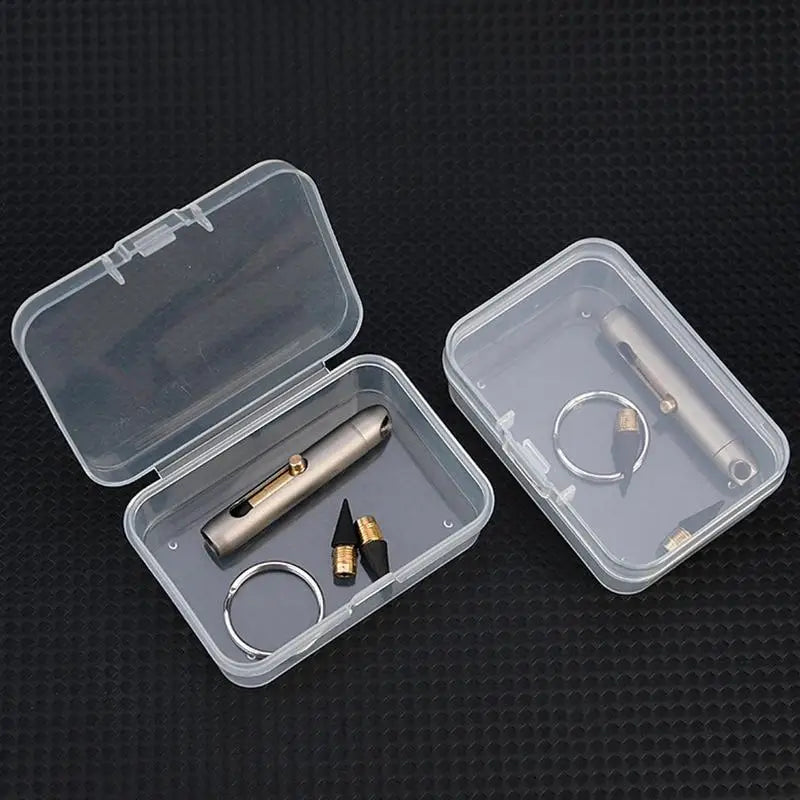 Graphite Alloy Eternal Pen Mini Titanium Alloy Non-sharpening Erasable Pencil Portable Key Pendant Pocket Pen Emergency Writi