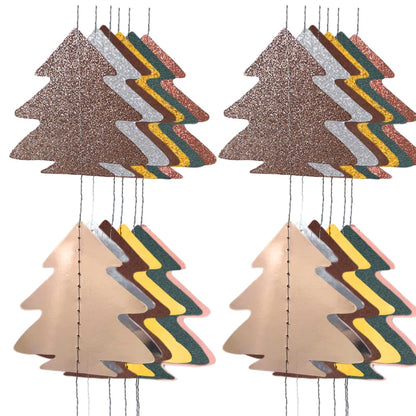 Green Brown Woodland Theme Party Decor Christmas Tree Ornament Paper Pine Tree Garland Banner Hanging Nature Camping Party De