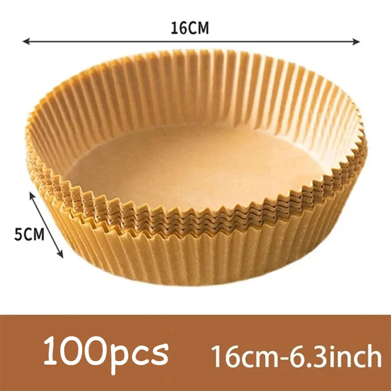 50Pcs Air Fryer Disposable Paper Non-Stick Airfryer Baking Papers Round Air-Fryer Paper Liners Paper Kitchen Accessories - 10