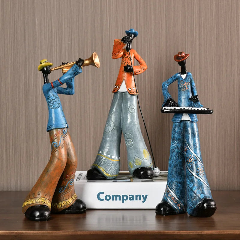 Creative American Band Decoration Musical Instrument Model Living Room Porch Study Nordic Arts And Crafts Statue Sculpture Ho
