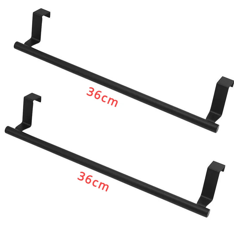 Towel Rod Steel Metal Wire Over Cabinet Towel Rack Storage Organizer Bathroom Door Hanging Towel Rack Punch-free Rag Hanger