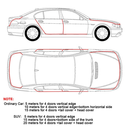 SEAMETAL Car Door Edge Seal Strip 2/5/10m U-Shape Auto Door Protector Guard Trim Anti-Scratch Weather Strip Decoration Sticke