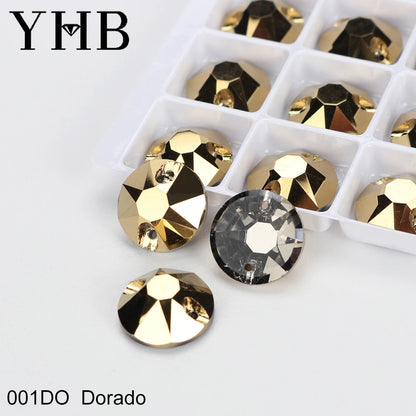 YHB Top Quality XIRIUS Glass Crystal AB Moonlight Sewing Stones Flatback Sew on Rhinestones For Garment Clothes Bags