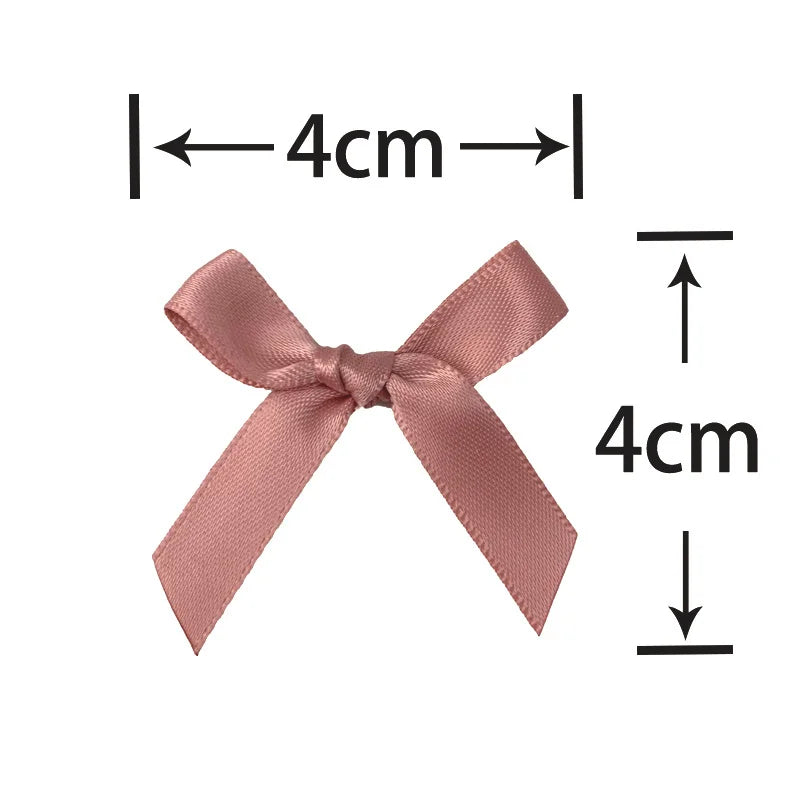 4x4cm Colourful Bows Small Size Polyester Satin Ribbon Bow Flower DIY Craft Decoration