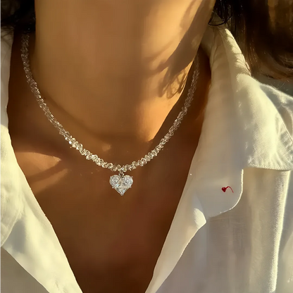 Design Exaggerated Baroque Transparent Crystal Chain With Sexy Zircon Cross Pendant Necklace For Women Wedding Praty Gift - Q
