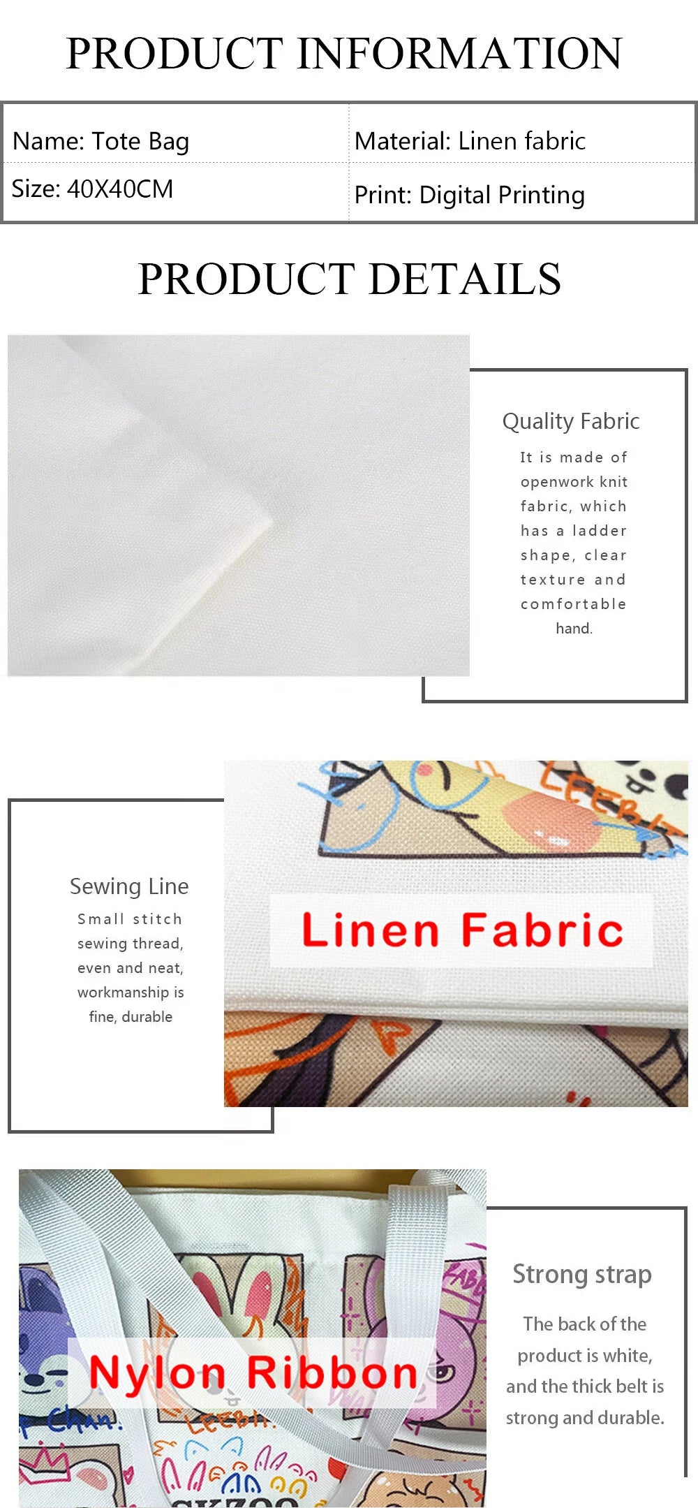 1/5/10pcs Floral Cat Pattern Tote Bag, Aesthetic Canvas School Shoulder Bag, Lightweight Grocery Shopping Bag
