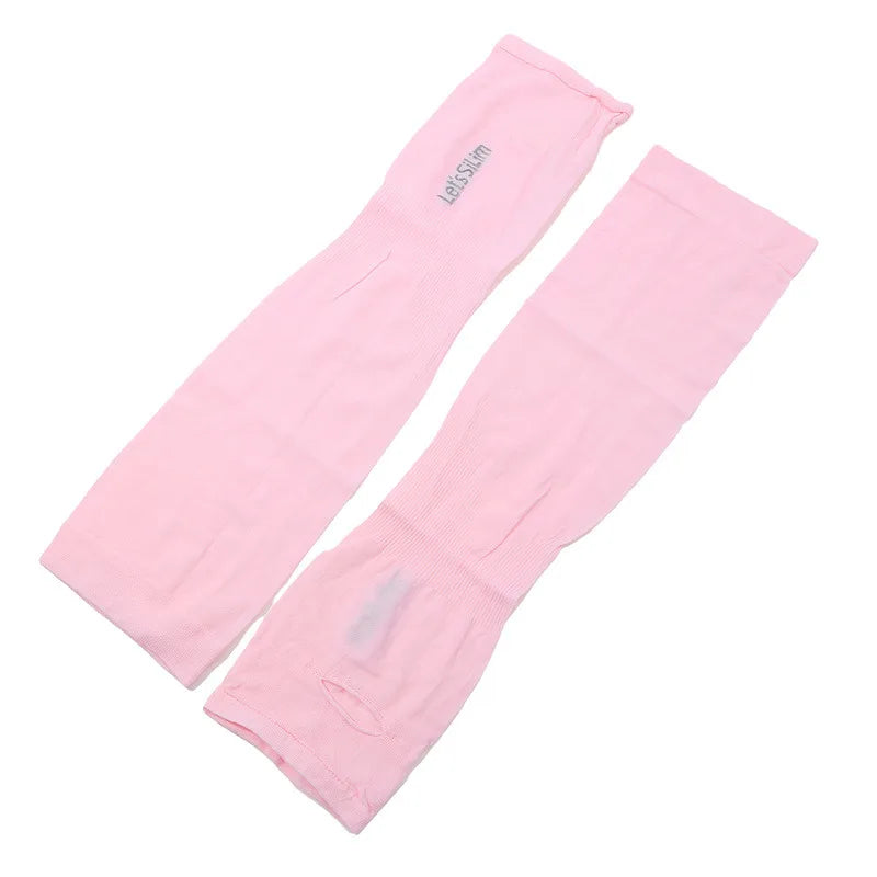 1Pair Ice Silk Sleeve Sunscreen Cuff Arm Sleeves Uv Sun Protect Anti-Slip Summer Men Women Gloves Outdoor Riding Arm Cover - 