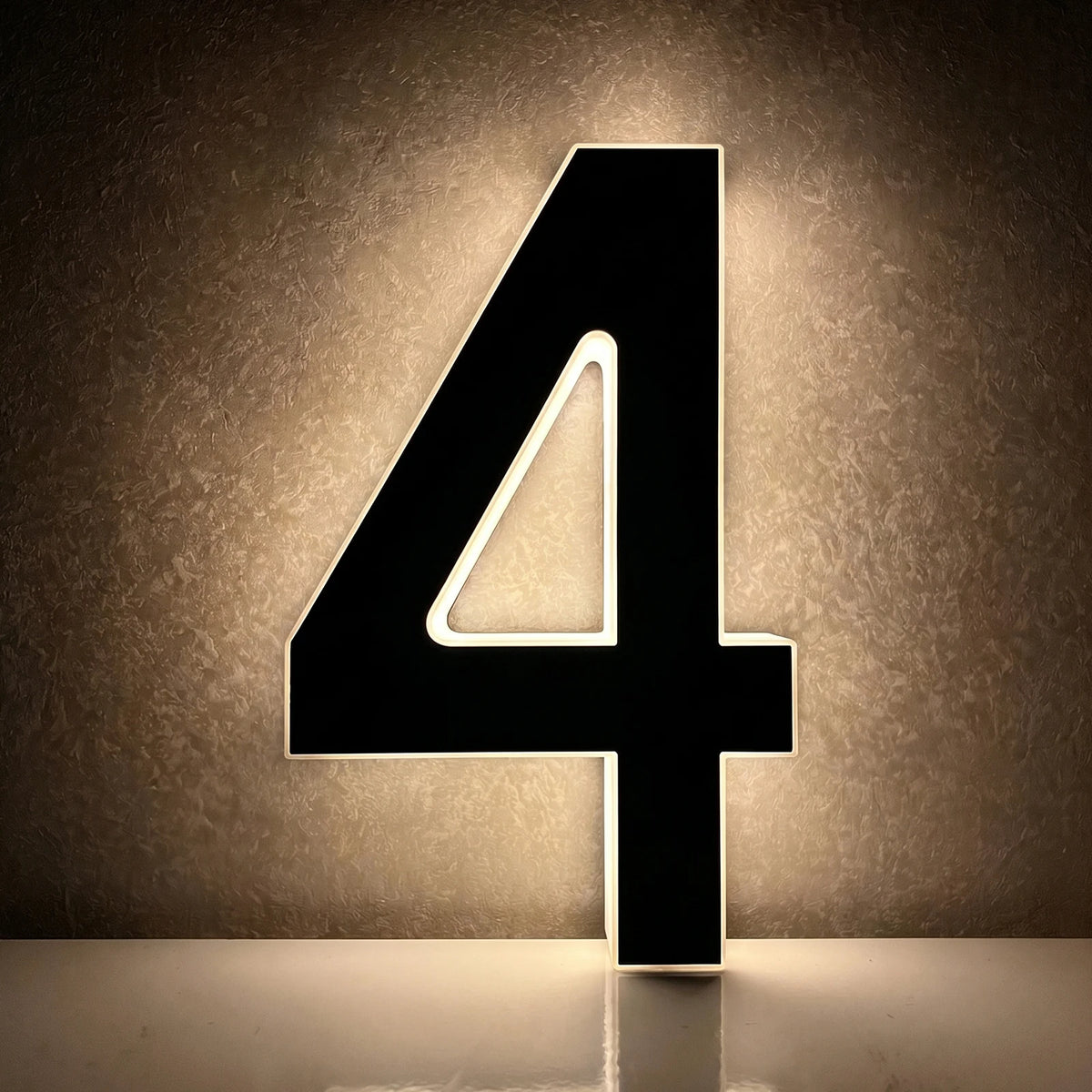 Light Up Address Numbers Dusk To Dawn LED Illuminated Modern Address Sign for Outside House Light Up Courtyard Hotel Bar - Nu